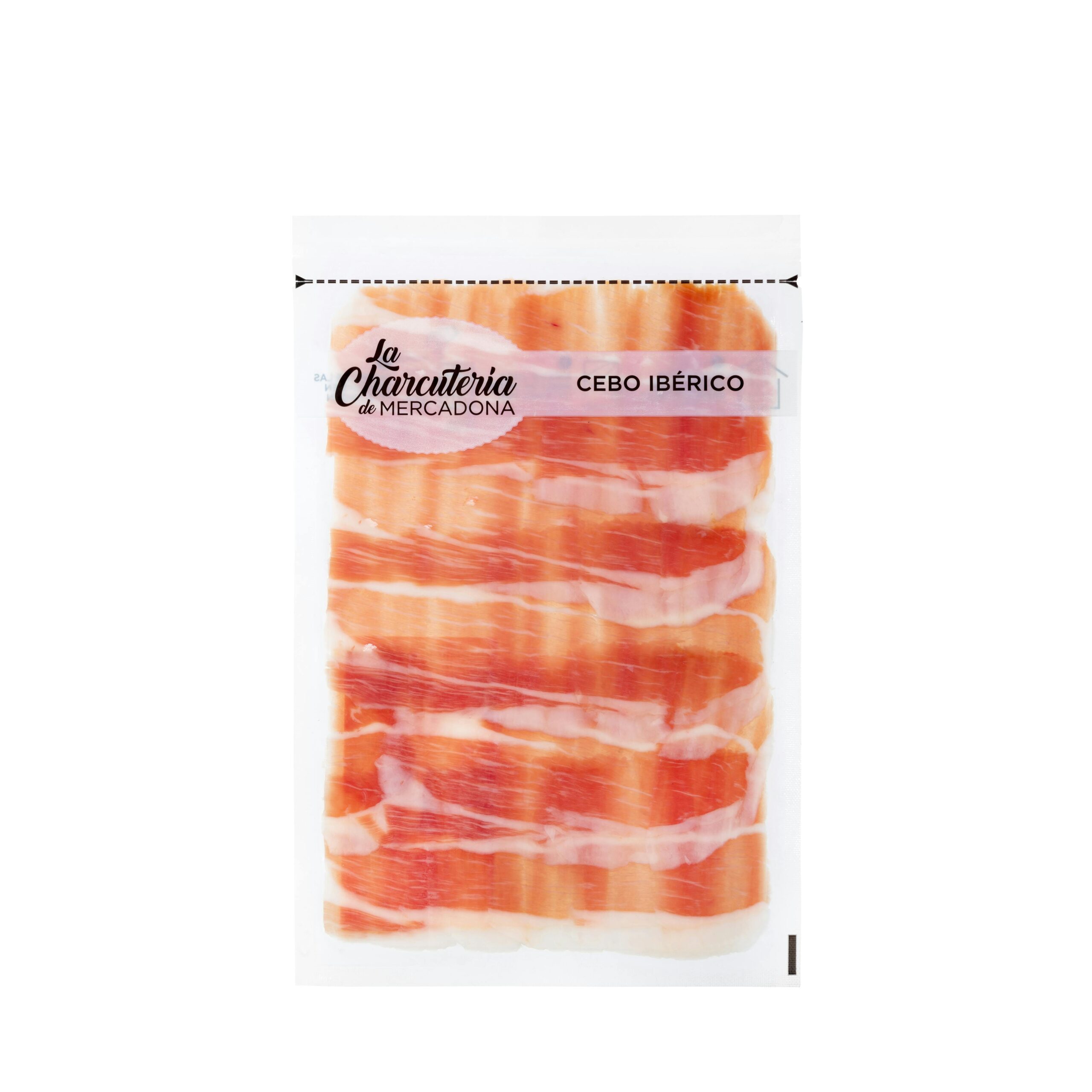 Jamón cebo ibérico cortado a cuchillo envasado al vacío Mercadona